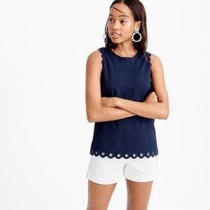 J. Crew • Scalloped Top w Grommets